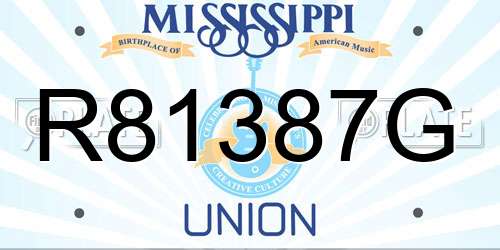 R81387G Mississippi License Plate