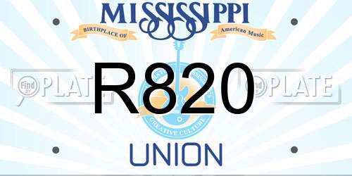 R820 Mississippi License Plate