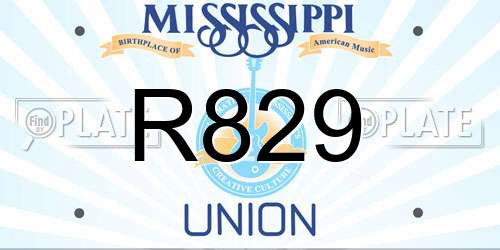 R829 Mississippi License Plate
