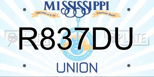 R837DU Mississippi License Plate