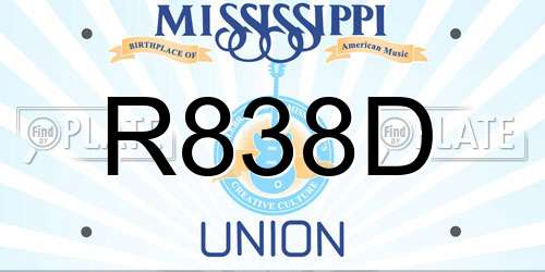 R838D Mississippi License Plate