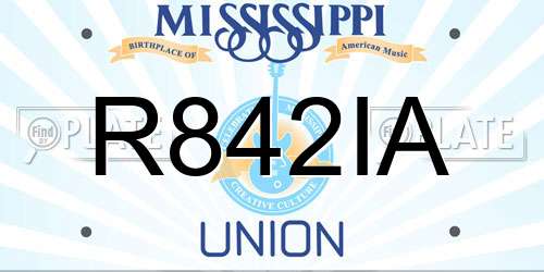 R842IA Mississippi License Plate
