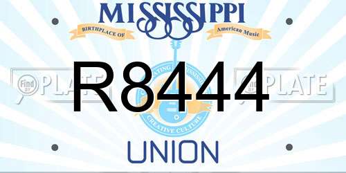 R8444 Mississippi License Plate