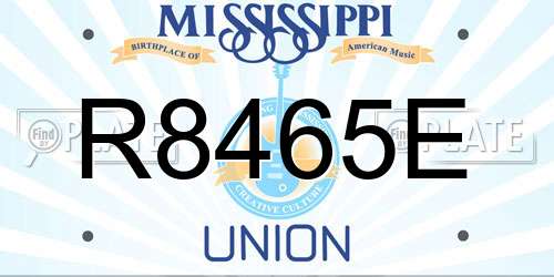 R8465E Mississippi License Plate