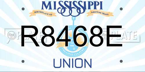 R8468E Mississippi License Plate