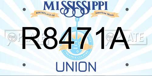 R8471A Mississippi License Plate