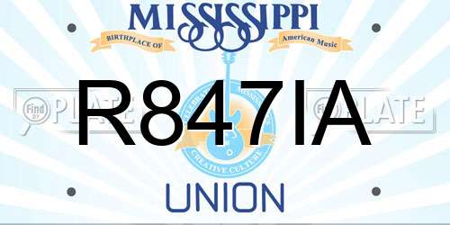 R847IA Mississippi License Plate