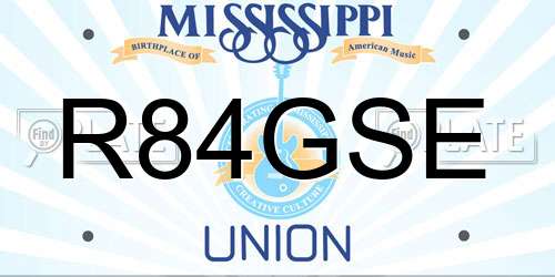 R84GSE Mississippi License Plate