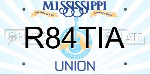 R84TIA Mississippi License Plate