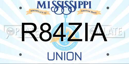 R84ZIA Mississippi License Plate