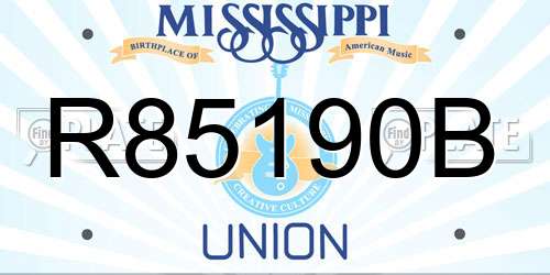 R85190B Mississippi License Plate