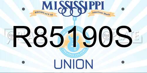 R85190S Mississippi License Plate