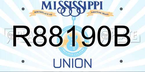 R88190B Mississippi License Plate
