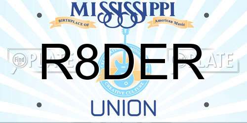 R8DER Mississippi License Plate