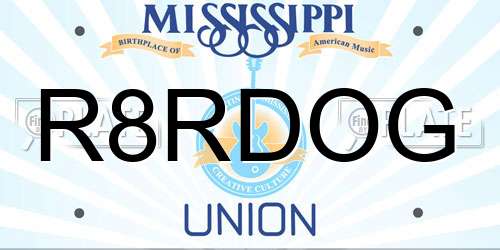 R8RDOG Mississippi License Plate