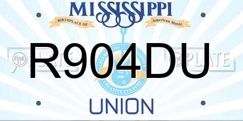 R904DU Mississippi License Plate