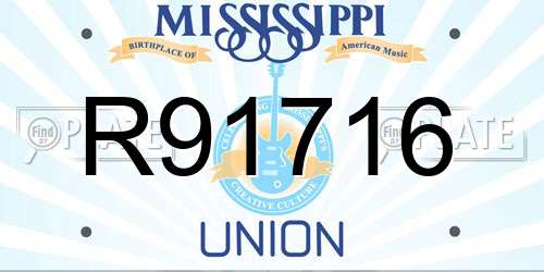 R91716 Mississippi License Plate
