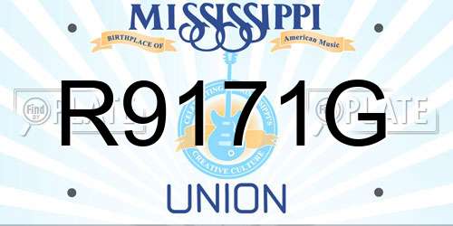 R9171G Mississippi License Plate