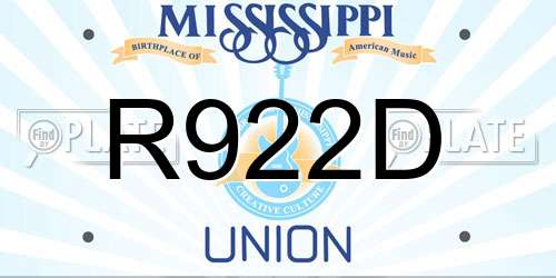 R922D Mississippi License Plate