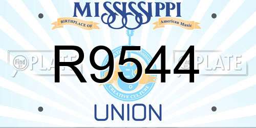R9544 Mississippi License Plate