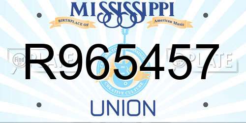 R965457 Mississippi License Plate