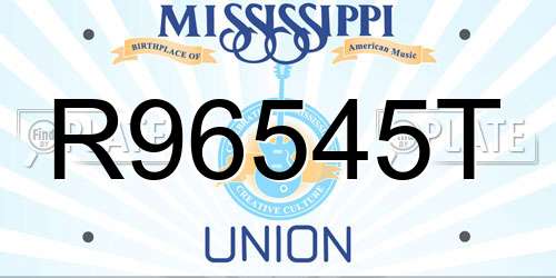 R96545T Mississippi License Plate