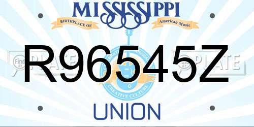 R96545Z Mississippi License Plate