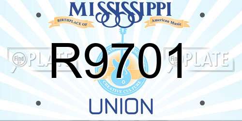 R9701 Mississippi License Plate