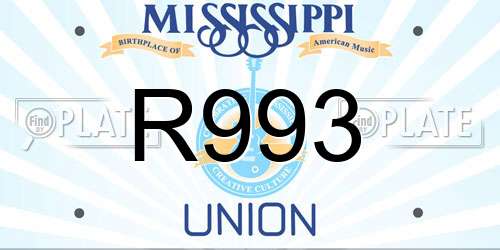 R993 Mississippi License Plate