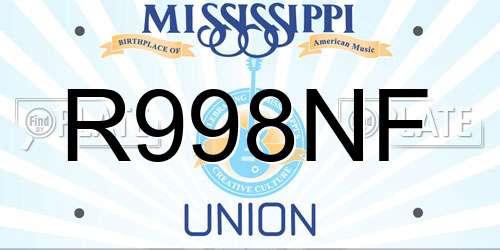 R998NF Mississippi License Plate
