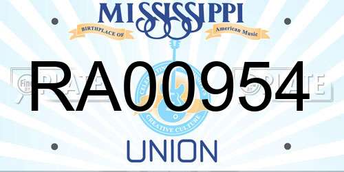RA00954 Mississippi License Plate