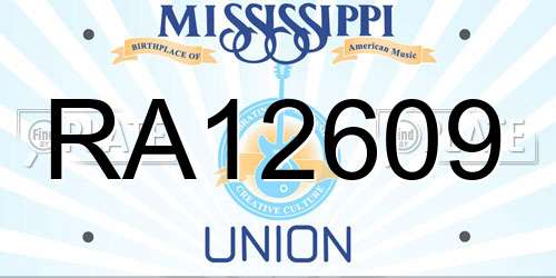RA12609 Mississippi License Plate