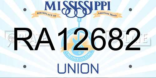 RA12682 Mississippi License Plate