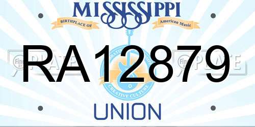 RA12879 Mississippi License Plate