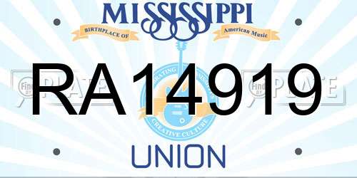RA14919 Mississippi License Plate