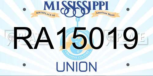 RA15019 Mississippi License Plate