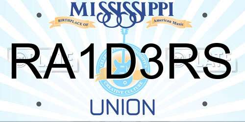 RA1D3RS Mississippi License Plate