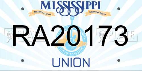 RA20173 Mississippi License Plate