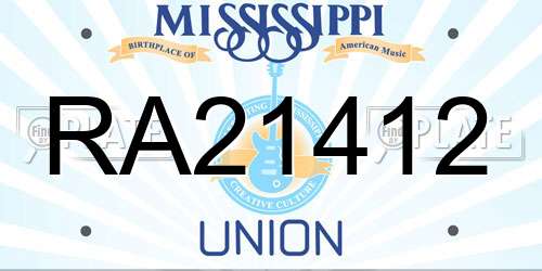 RA21412 Mississippi License Plate