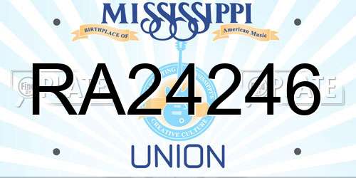 RA24246 Mississippi License Plate