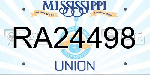 RA24498 Mississippi License Plate