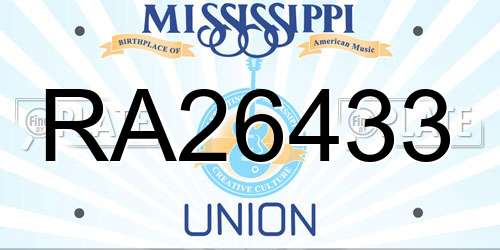 RA26433 Mississippi License Plate