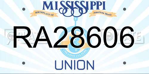 RA28606 Mississippi License Plate