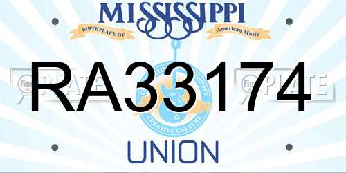 RA33174 Mississippi License Plate