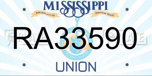 RA33590 Mississippi License Plate