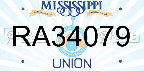 RA34079 Mississippi License Plate