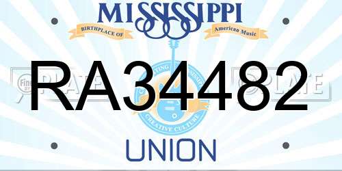 RA34482 Mississippi License Plate