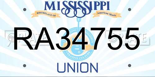 RA34755 Mississippi License Plate