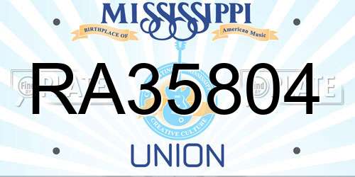 RA35804 Mississippi License Plate