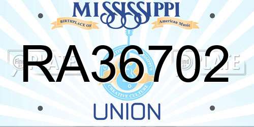 RA36702 Mississippi License Plate